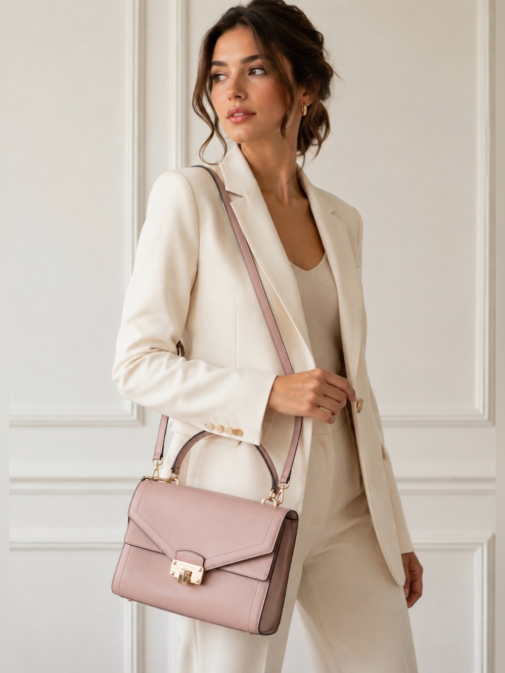 Michael Kors Classic Blush Pink Top-Handle Crossbody Bag